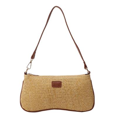 China Lady Trendy Bags Women's Fashion 2021 New Fashion Saddle Bag Wild Woven Shoulder Bag Single Below for sale