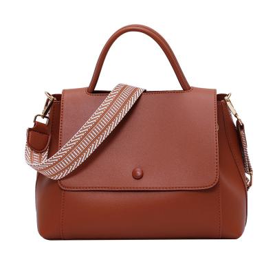 China Fashion 2021 new ladies fashion PU leather simple trend solid color diagonal shoulder bag handbag for sale