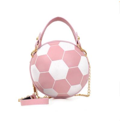 China Fashion Exquisite Women Fashion PU Shoulder Messenger Bag Round Basketball Football Chain Handbags for sale