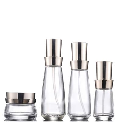 China Skin Care Bottle Set 40ml 100ml 120ml Cosmetic Empty Toner Bottle Lotion Pump Bottle 50g Face Cream Jar for sale