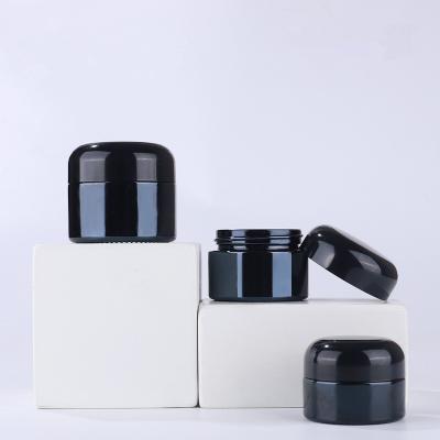 China 30g High Quality Original Black Cream Glass Cream Jar 50g Cosmetic Bottle for sale