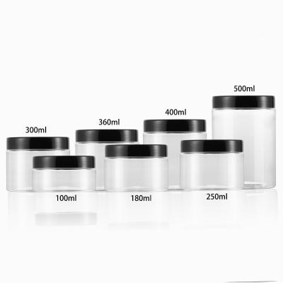 China Plastic Food Container 100ml 180ml 250ml 300ml 400ml 500ml 600ml 750ml 1000ml PET Jar for sale