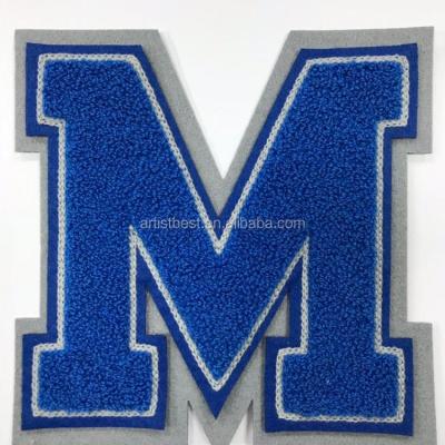 China Wholesale Embroidered Puzzle Iron On Clothing Patch Greek Chenille Letter for sale