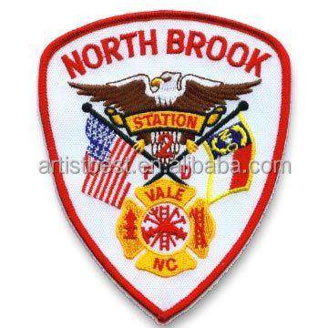 China Embroidered Custom Fire Rescue Overlocked Border Embroidered Patch for sale