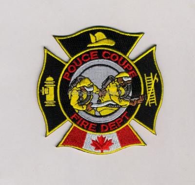 China Fire Rescue Embroidered Promotional Adhesive Apparel Woven Patch for sale