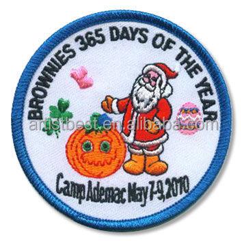 China Lowest Price Embroidered Adhesive Christmas Kid Clothes Patch for sale