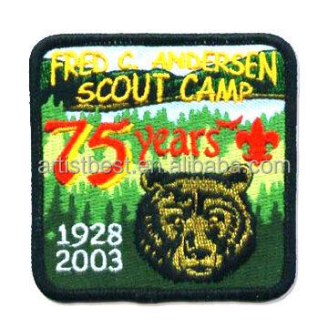 China Custom Embroidered Boy Scouts Plain Leather Jacket Embroidery Badge for sale