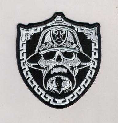 China Embroidered Custom Design Skull PVC Denim Embroidery Emblems for sale