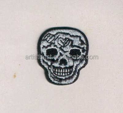 China Wholesale Embroidered Skull Iron On Clothing Embroidered Patch for sale