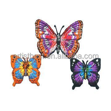 China Customized Embroidered Design Butterfly Fabric Border T-shirt Pattern for sale