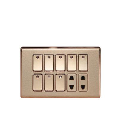 China High Quality 16A 250V 94*147mm 10 PC 8 Bands 8 Switch 2 Brass Socket For Pakistan Market for sale