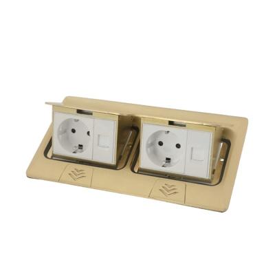 China Residential / All-Purpose Copper Alloy Power Supplies Double - Panel Sound Copper Alloy Quick Plug Floor Outlet for sale