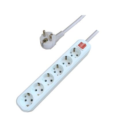 China Residential / General Purpose PCT ROHS, European Standard 250V 2 Pin ABS 6 Way Extension CE Electrical Socket With Switch And LED Lamp for sale