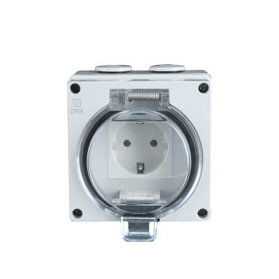 China EU Outdoor Waterproof Outlet Residential / General Purpose IP66 Waterproof Industrial Socket Outlet for sale