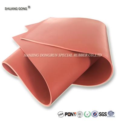 China Natural Rubber Reclaimed Rubber Sheet / Mat / Iron Red Color Roll for sale