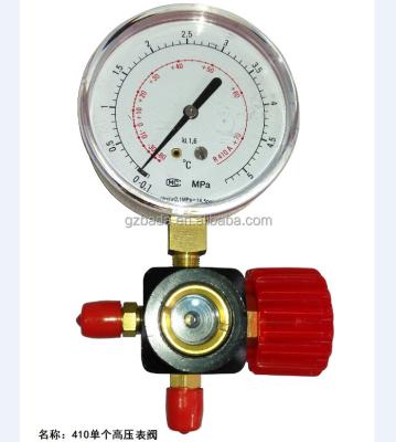 China Refrigerant Single Gauge Gauge Valve R410A High Pressure for sale