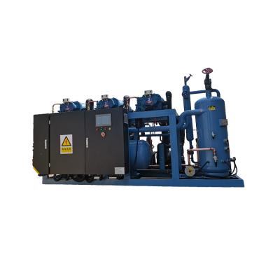 China Semi Hermetic Refrigeration Low Price Freezer Cold Room Refrigeration Unit 3 Parallel Compressors Screw Frascol Evaporative Condensing Unit for sale