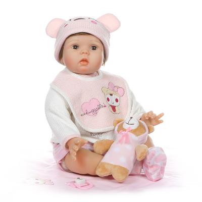 China DIY Reborn Baby Doll Soft Body Silicone Doll TOY 55CM Soft Eyes Blink Sweet Girl Baby Birthday Gifts for sale