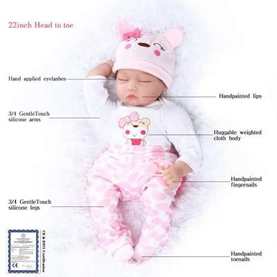 China Changeable Clothing 55cm Baby Dolls Reborn Silicone Cute Soft Babies Doll For Girls Fashion Newborn Baby - Doll for sale