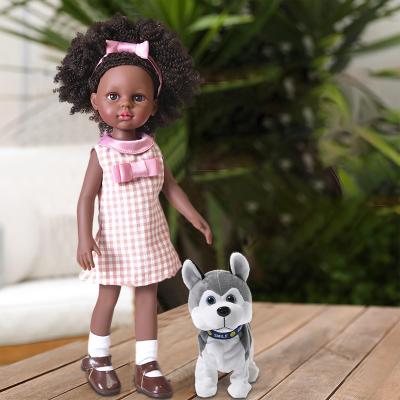 China Battery Operated Toy 14.5 Inch BJD African American Black Girl Doll Good Quality Vinyl Babies Doll For Kids Gifts for sale