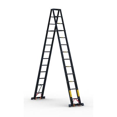 China Folding Ladders King Kong Plastic Black Fishbone Ladder 8 Foot Ladder Head Escalera Thickening Aluminum Fiberglass Ladder for sale