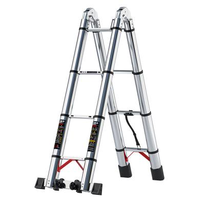 China Folding Double Ladders Metal Head Balance Bar Metal Head Balance Bar Stainless Steel Ladder Herringbone Side Attic Access Ladder for sale