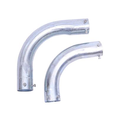 China Wholesale Cheap Silver White Galvanized Steel Pipe Bend Equal for sale