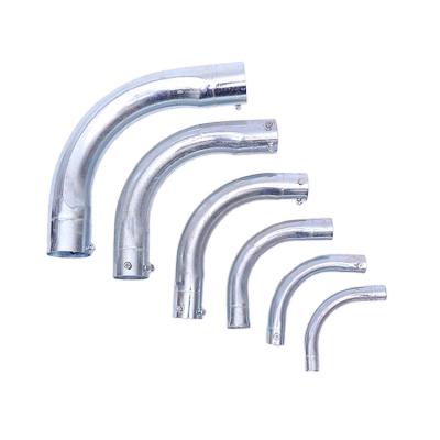 China Professional Manufacturer Silvery White Galvanized Bend Steel Pipe Equal for sale