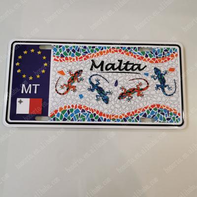 China Wholesale Custom Malta Garage Home Wall Decorative Souvenir Embossed Aluminum License Plate, Metal Sign For Souvenir 6*12