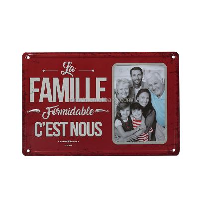 China Custom Metal Tin Sign Wholesale Customized Awesome Metal Tin Sign Photo Frame For Keepsake for sale