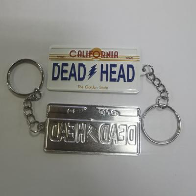 China Wholesale Custom Embossed Aluminum Key Chain Decoration Souvenir Metal License Plate for sale