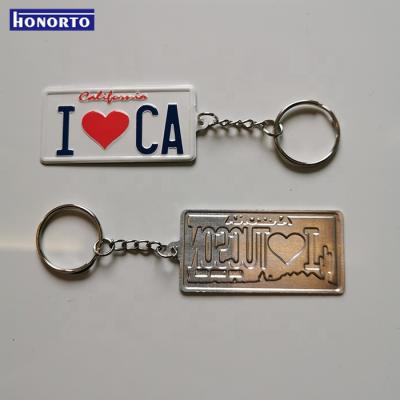 China Custom Promotional Decoration SEDEX Keychains Factory Souvenir Metal License Plate for sale