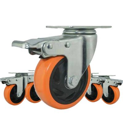 China PIVOT Hollow / Medium Duty Orange Flower Wheel PVC Caster Wheel for sale