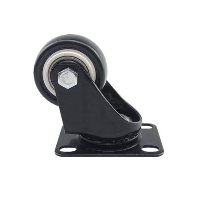 China Hot Sale 40mm Medium Duty Office Furniture Caster Wheels PVC/PU Black Casters For Furniture for sale