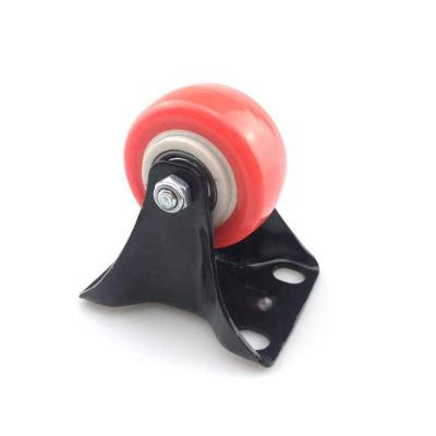 China 2inch Fixed Caster Red Casters Fixed Caster Wheels PVC/PU Caster Furniture Caster Wheels for sale