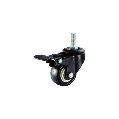 China Traditional 63MM / 2.5 TIP Black PVC Sofas Caster With Brake Or Without Brake Threaded Stem Caster Manufacturer for sale