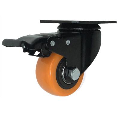 China Other PVC Caster Wheel 1.5/2/2.5 Inch 38/50/63 Mm Orange Color Trolley Caster Wheel for sale