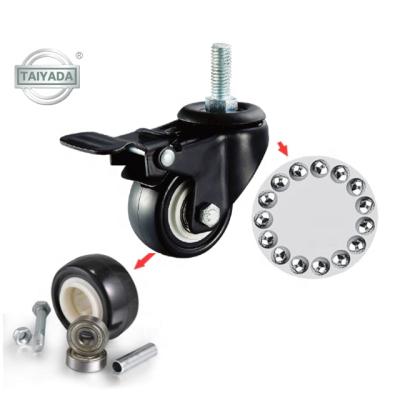 China swivel & TYD Rigid 1.5 2 2.5 Inch PVC Pin Stem Caster Wheel With Brake Caster Wheel For Furniture Casters OEM Premium Factory for sale