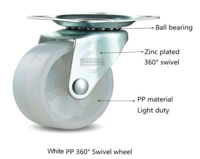 China Small Wheels PP Rigid Plastic Caster Wheel Rigid Type 38m/50mm/63mm/75mm, Swivel, With Brake for sale