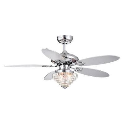 China American Crystal Style Factory Direct 52 Inch Fancy Ceiling Fan Room Silver Modern Crystal LED Series for sale