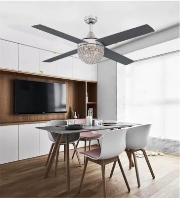 China Living Room Replacement For Wind Turbine Chandelier 52In Lamp Led K9 Ceiling Crystal Fan Light for sale