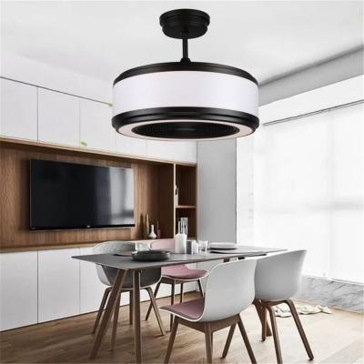 China New Arrival Modern Minimalist ABS Natural Black Blade Decorative Led Bedroom Ceiling Fan Light for sale