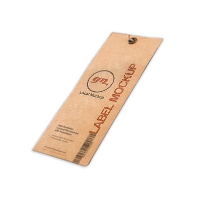 China Custom Viable Thick Paper Custom Made Label Logo Garment Clothing Debossed Hang From Brown Packing From Guangdong Factory for sale