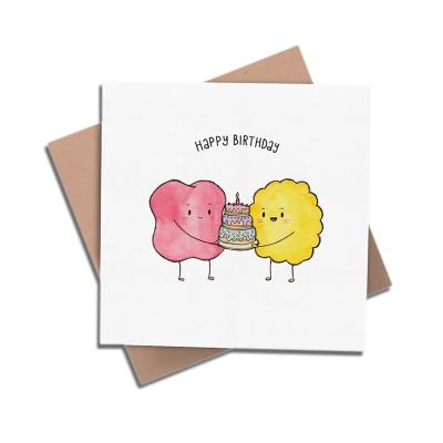 China Custom Europe Name Wishes Party Happy Birthday Folding Greeting Cards Best Friend Or Lovers for sale