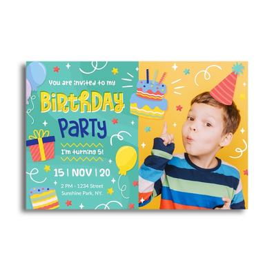 China Luxury Europe Custom Printing Premium Handsome Boys Birthday Invitation Card for sale