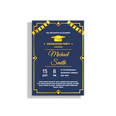 China Europe Luxury Custom Handmade Gold Foil Graduation Greeting Paper Cards With Envelope for sale