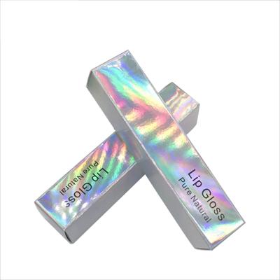 China Recyclable custom holographic lip gloss and liner boxes wholesale gift box for lip gloss for sale