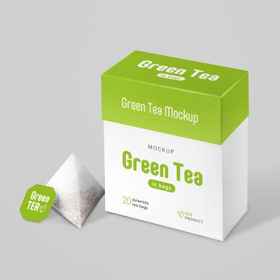 China Low MOQ Recyclable Custom Printing Cardboard White Green Tea Packaging Boxes With Logo for sale