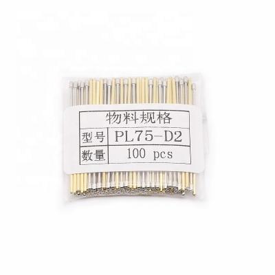 China PL75-d2 Test Probe Form Round Head Ball Diameter 1.02mm Head Length 33.35mm For PCB Test Probe PCB IC Pogo Terminal 1.40MM for sale