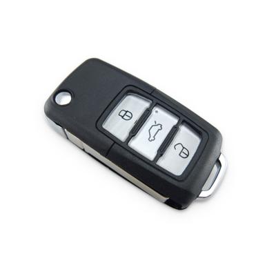 China Hot Car Key Product Black 3 Button Modified Flip Key Hu 66 Remote Shell For Audi A6 for sale